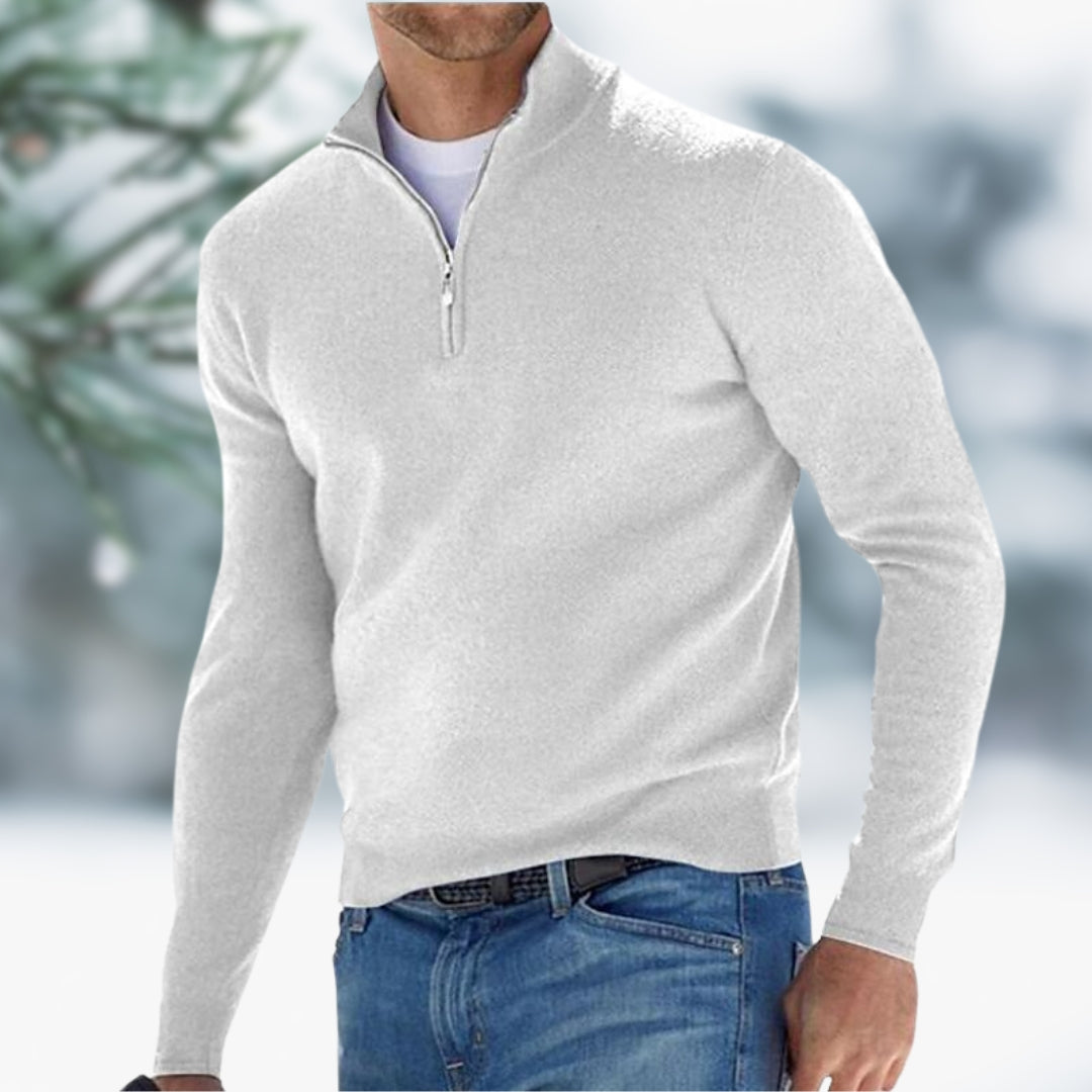 MARK | Fine Knitted Men's Sweater with Quarter Zip