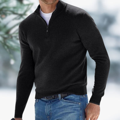 MARK | Fine Knitted Men's Sweater with Quarter Zip