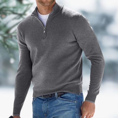 MARK | Fine Knitted Men's Sweater with Quarter Zip