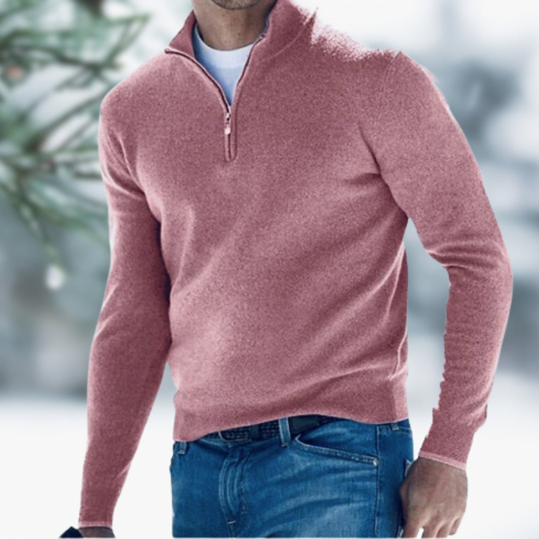 MARK | Fine Knitted Men's Sweater with Quarter Zip