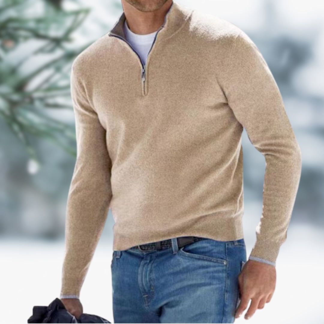 MARK | Fine Knitted Men's Sweater with Quarter Zip