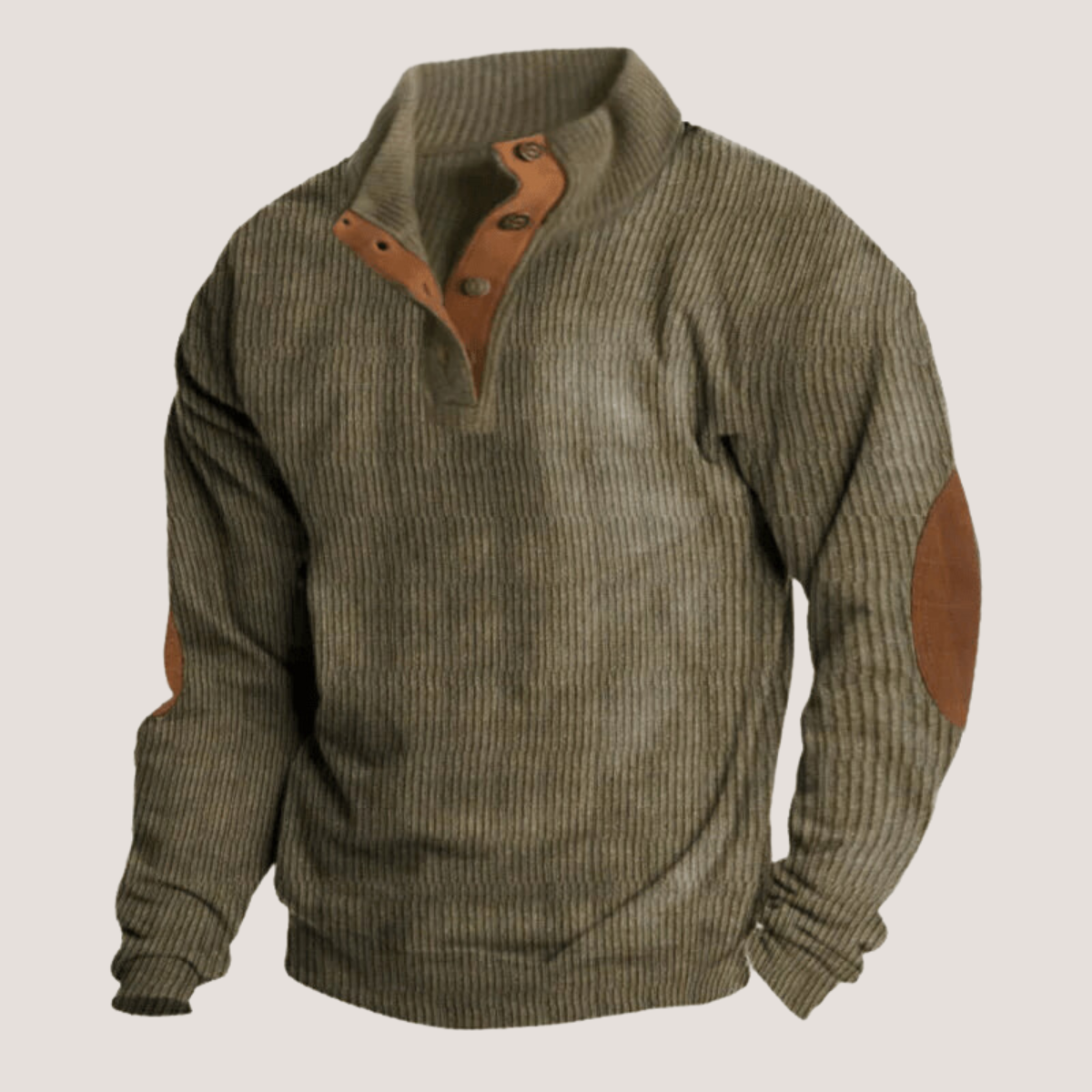 Fredrick - Ribbed Sweater with Button Closure