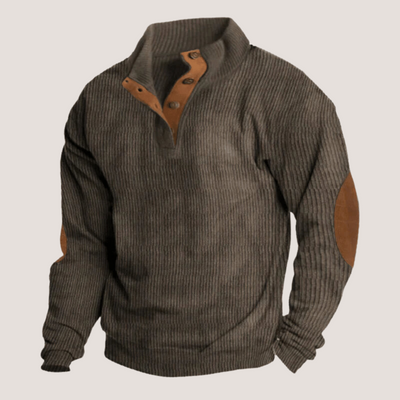 Fredrick - Ribbed Sweater with Button Closure