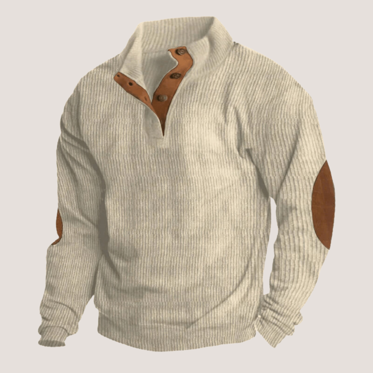 Fredrick - Ribbed Sweater with Button Closure