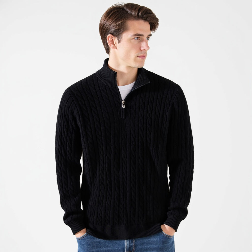 Arvid™ | Cable Knit Half-Zip Sweater