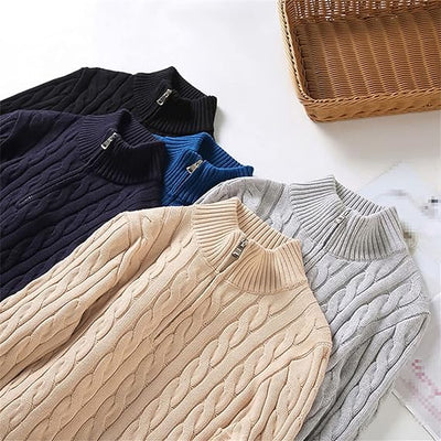 Anthony | Half-Zip Cable Knit Sweater