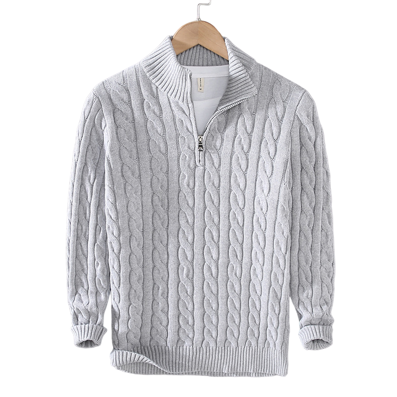 Arvid™ | Cable Knit Half-Zip Sweater