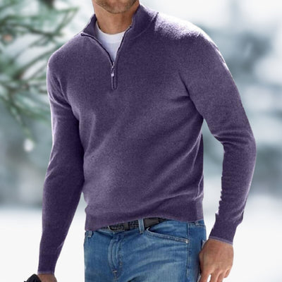 MARK | Fine Knitted Men's Sweater with Quarter Zip