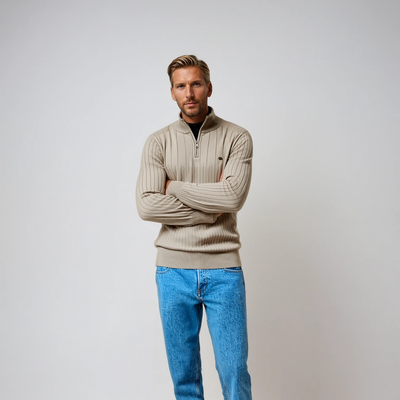 Dalton | Ribbed Pullover with Half Zip