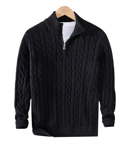 Anthony | Half-Zip Cable Knit Sweater