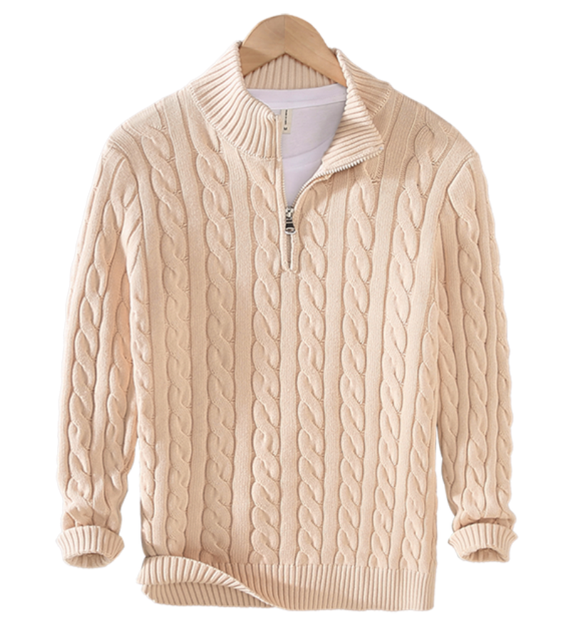 Anthony | Half-Zip Cable Knit Sweater