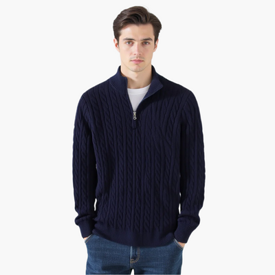 Arvid™ | Cable Knit Half-Zip Sweater