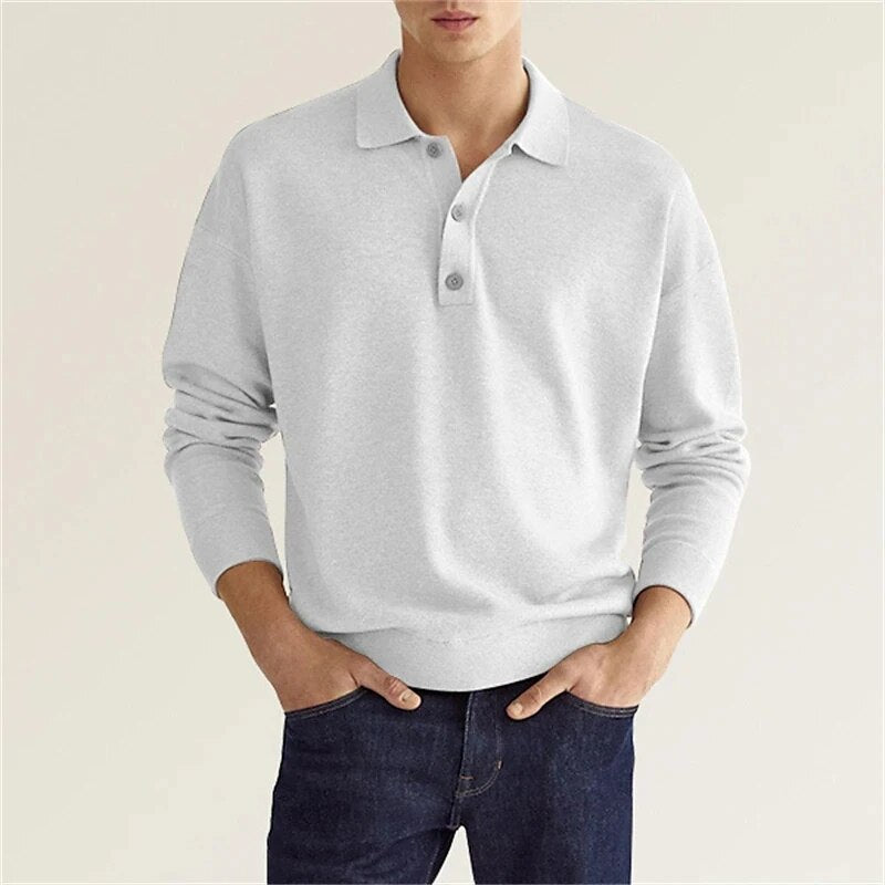 JAMES - ELEGANT MEN'S POLO SHIRT WITH LONG SLEEVES