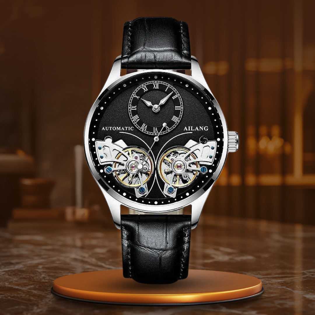 Mechanical Watch with Double Tourbillon and Luminous Display