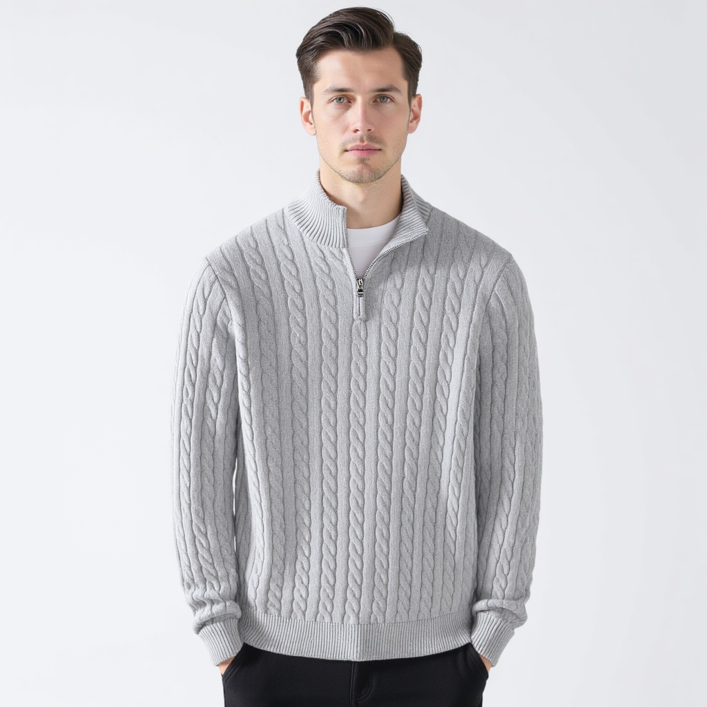 Arvid™ | Cable Knit Half-Zip Sweater