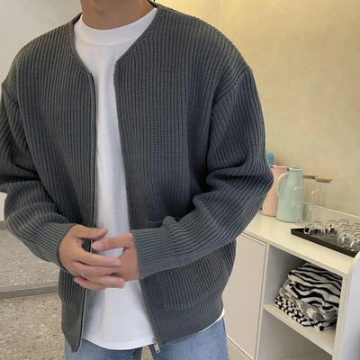 Seth - Fine-knit men's sweater with zipper