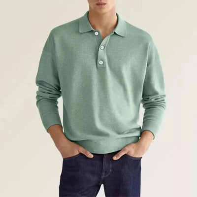 JAMES - ELEGANT MEN'S POLO SHIRT WITH LONG SLEEVES