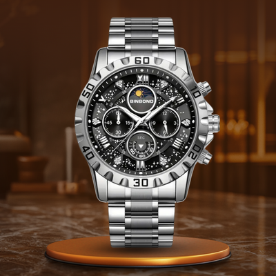 Luxury Chronograph Watch with Metal Band