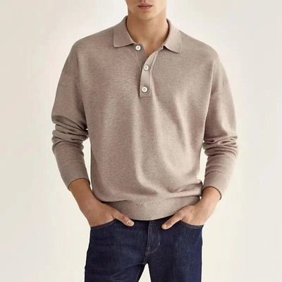 JAMES - ELEGANT MEN'S POLO SHIRT WITH LONG SLEEVES