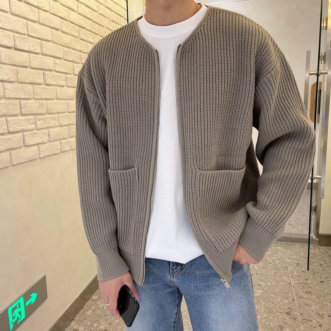 Seth - Fine-knit men's sweater with zipper