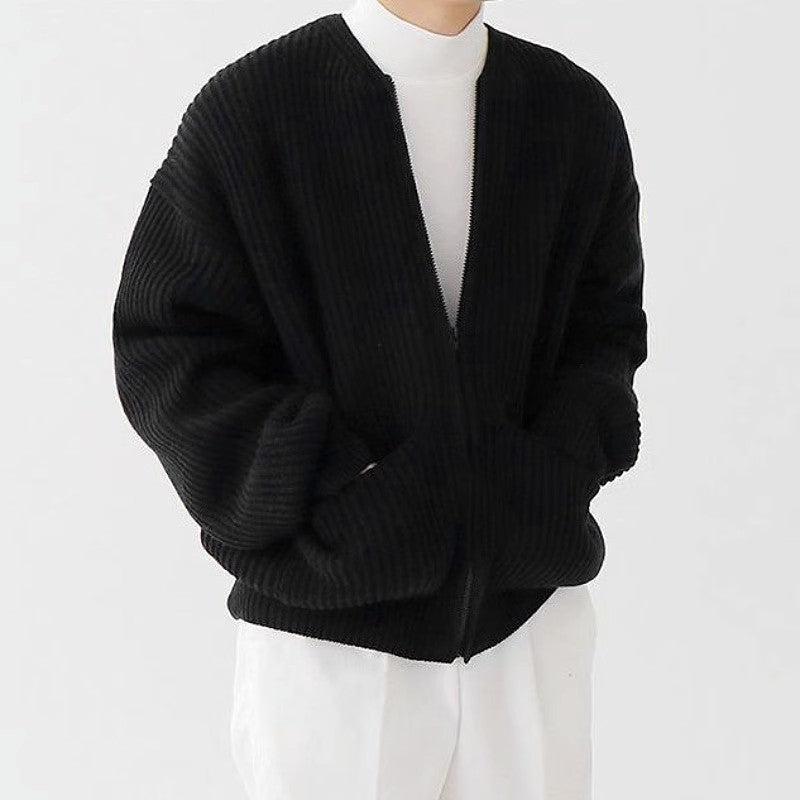 Seth - Fine-knit men's sweater with zipper