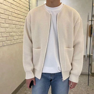 Seth - Fine-knit men's sweater with zipper