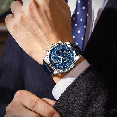 Luxury Chronograph Watch with Metal Band