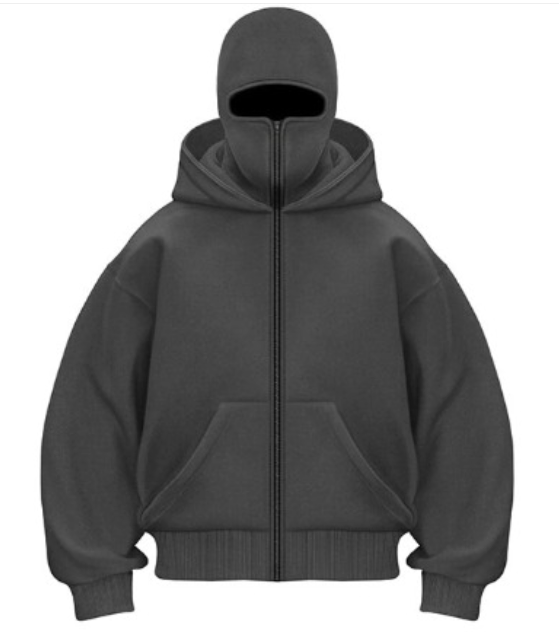 Solid Color Hoodie with Balaclava