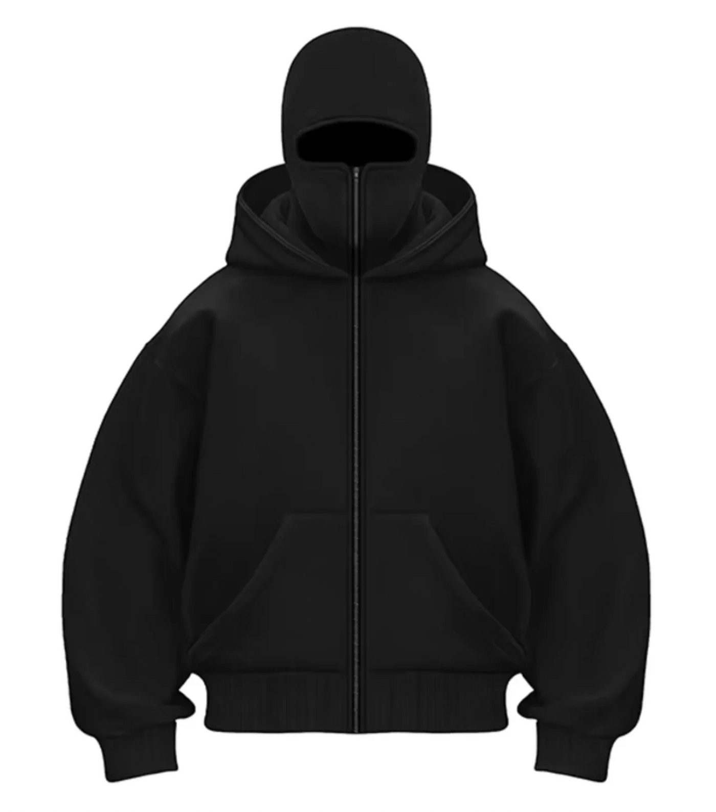 Solid Color Hoodie with Balaclava