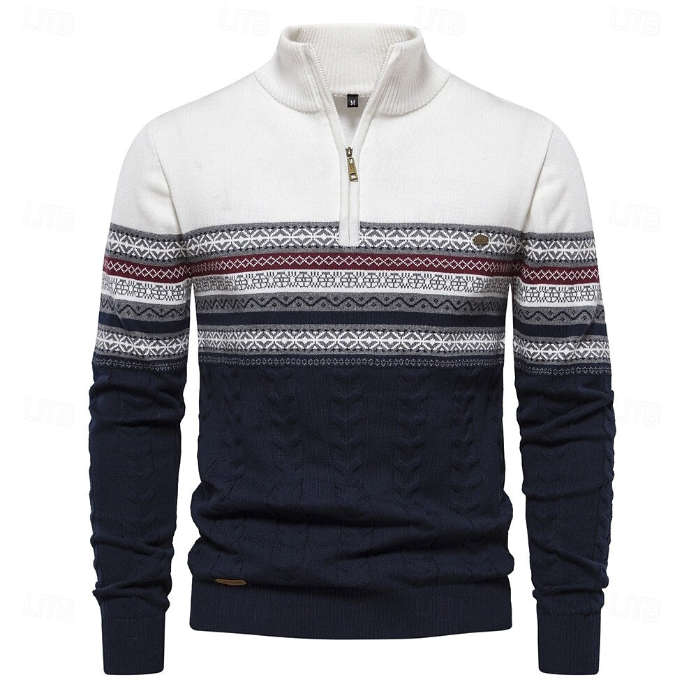 Nicko - Knitted Sweater with Half Zipper