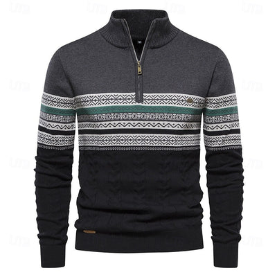 Nicko - Knitted Sweater with Half Zipper