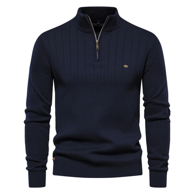 Dalton | Ribbed Pullover with Half Zip