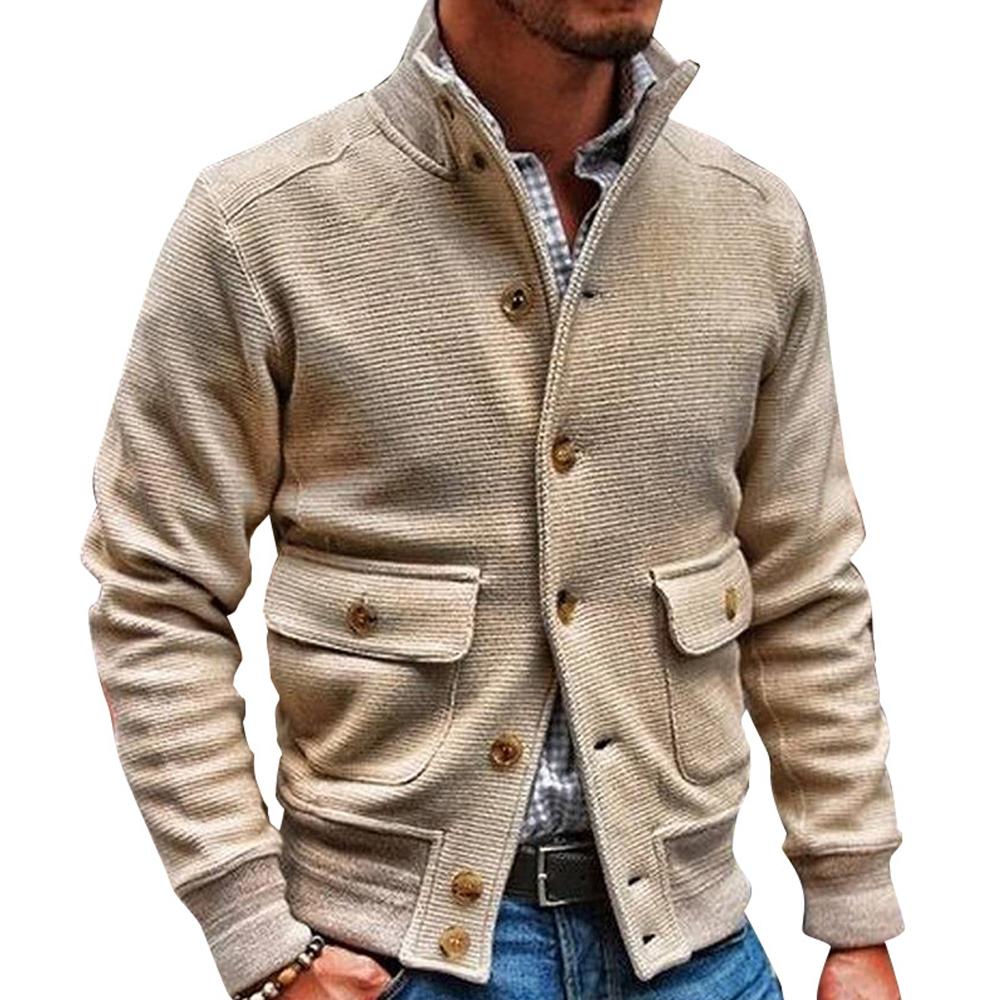 Eyore - Men's Jacket with Stand-Up Collar in Solid Color