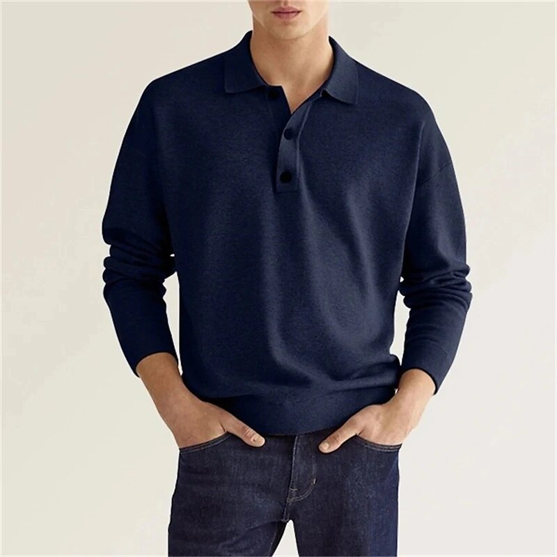 JAMES - ELEGANT MEN'S POLO SHIRT WITH LONG SLEEVES